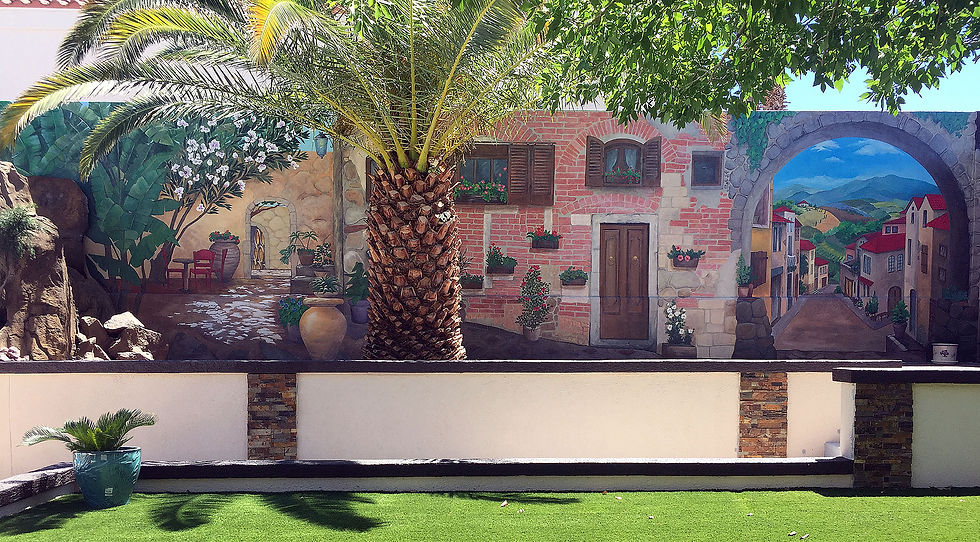 Tuscan Village mural - details