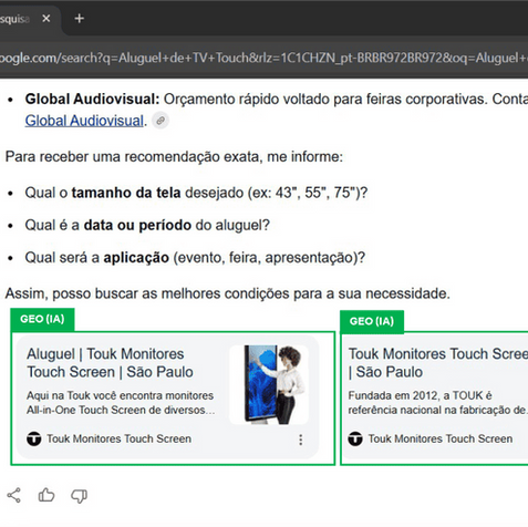 SP Metal Site Wix encontrado em pesquisa realizada no ChatGPT