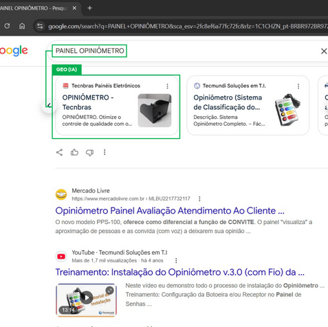 TECNBRAS Posicionamento de site Wix para palavra-chave estratégica