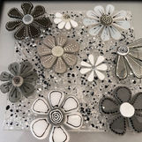 Monochrome flowers framed picture
