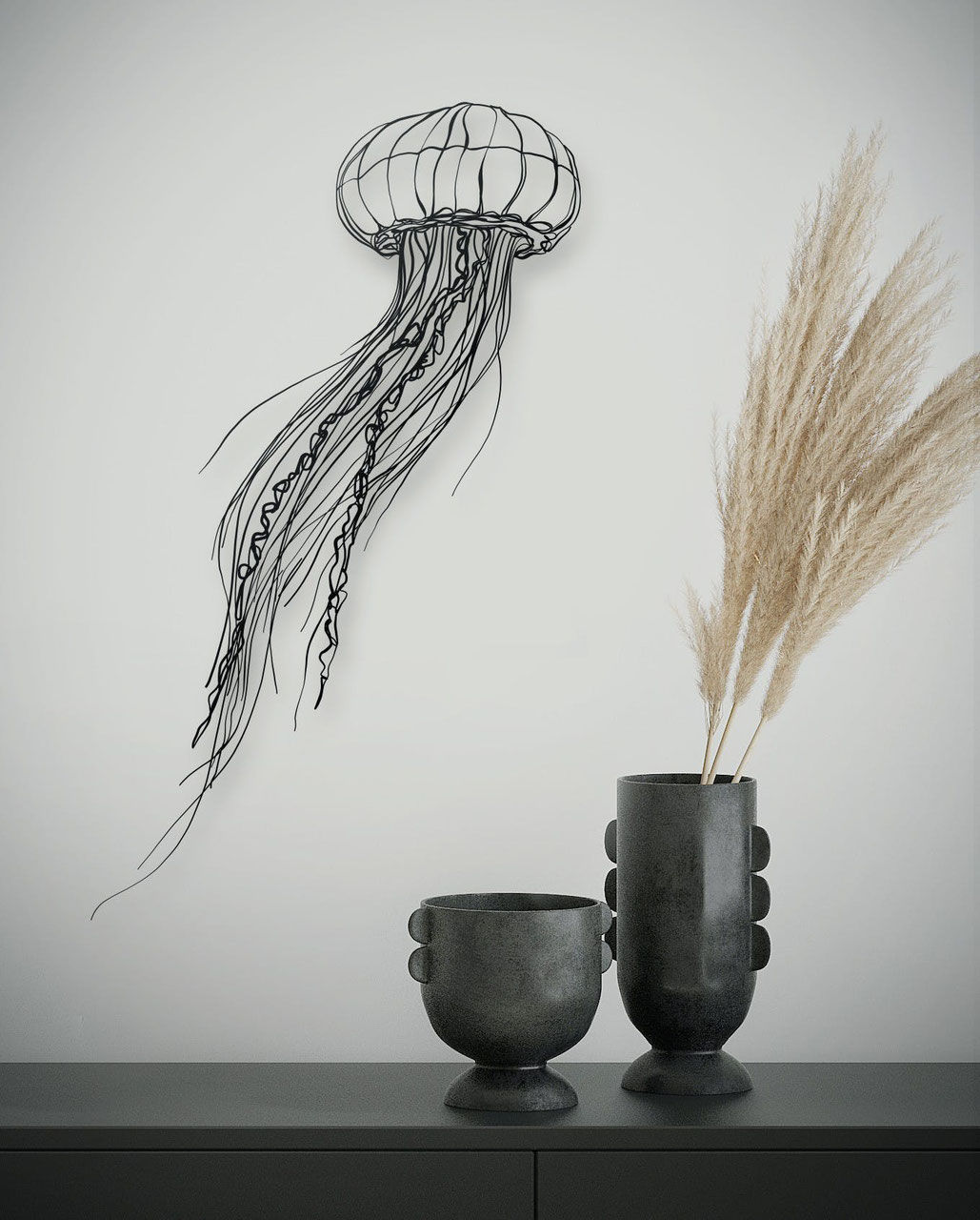 Qualle (Meduse) Volumenskulptur der speziellen Art, aus 100% recyceltem Material