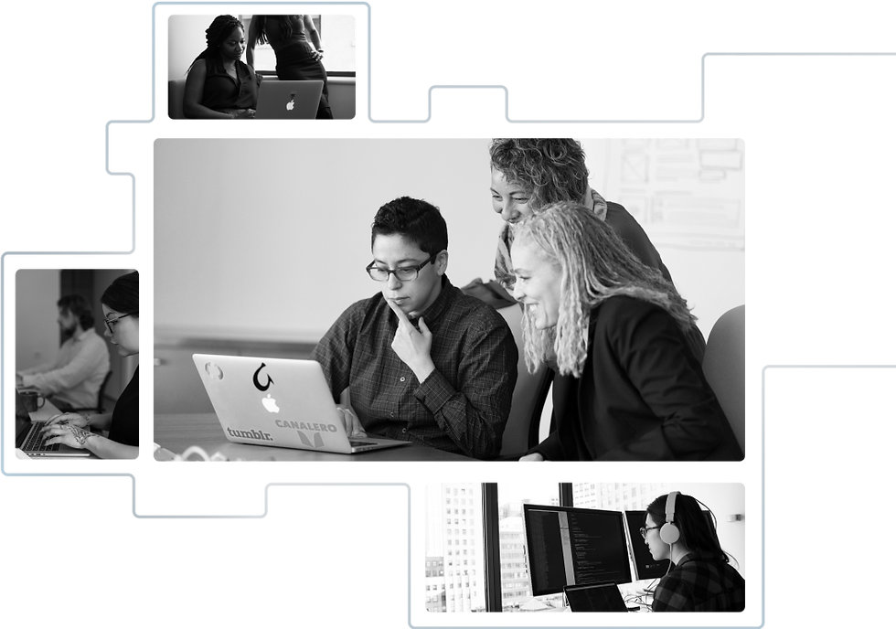 People working on AI automation and services together