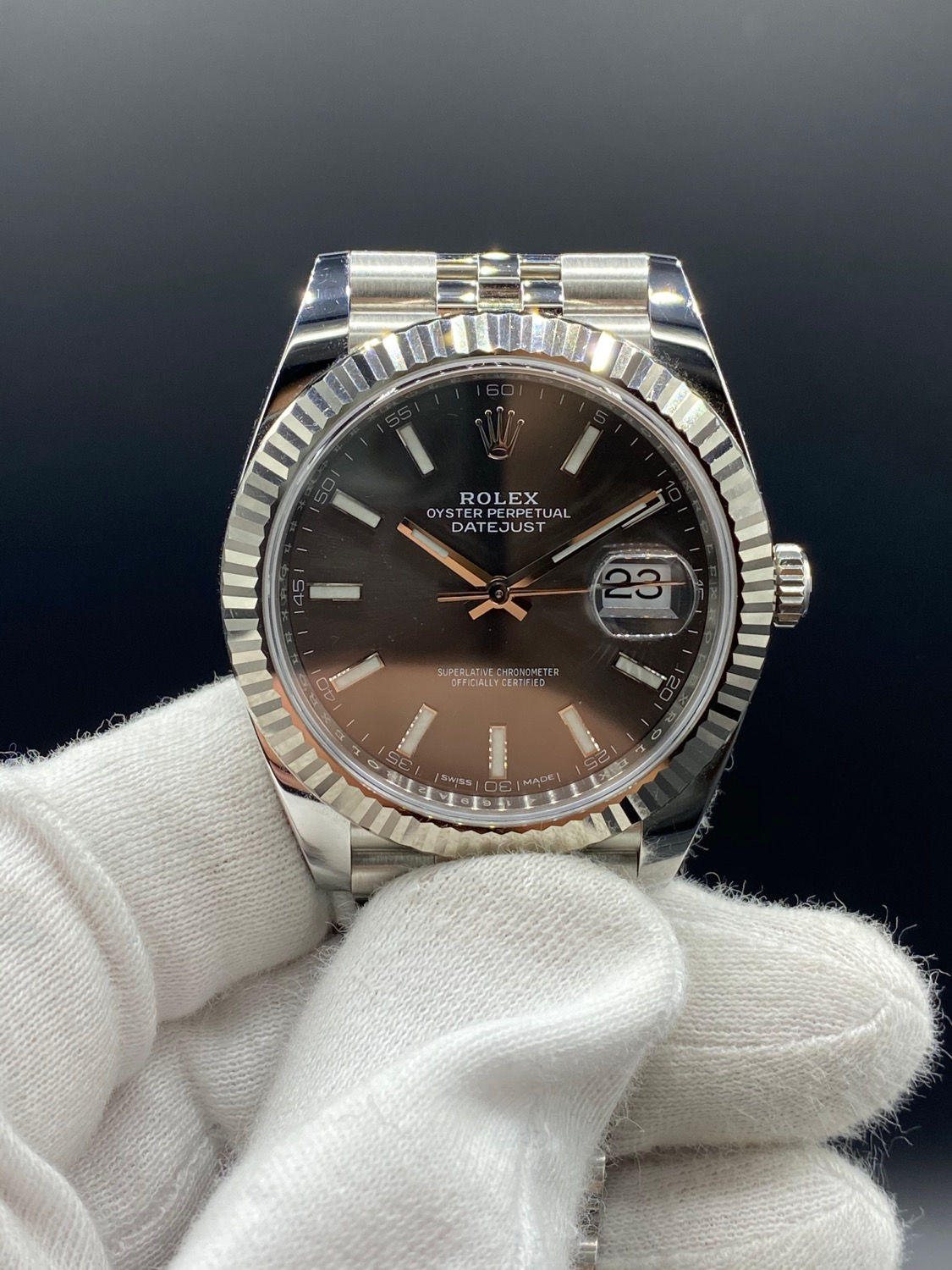 Rolex Datejust 41, Rhodrium/Grau,Lc100