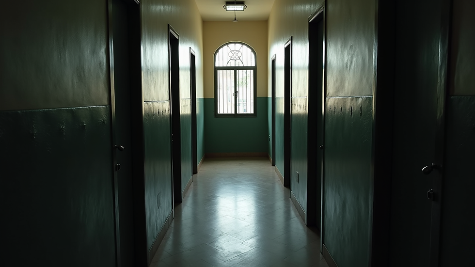 Vista frontal de uma cela vazia em prisão, simbolizando a liberdade possível com Habeas Corpus