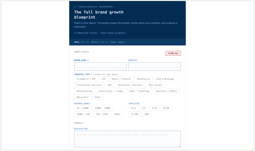 Full Blueprint Engine Interface