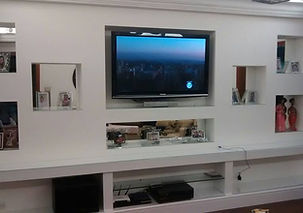 estante feita com gesso acartonado/ drywall/ estante de gesso com spots led