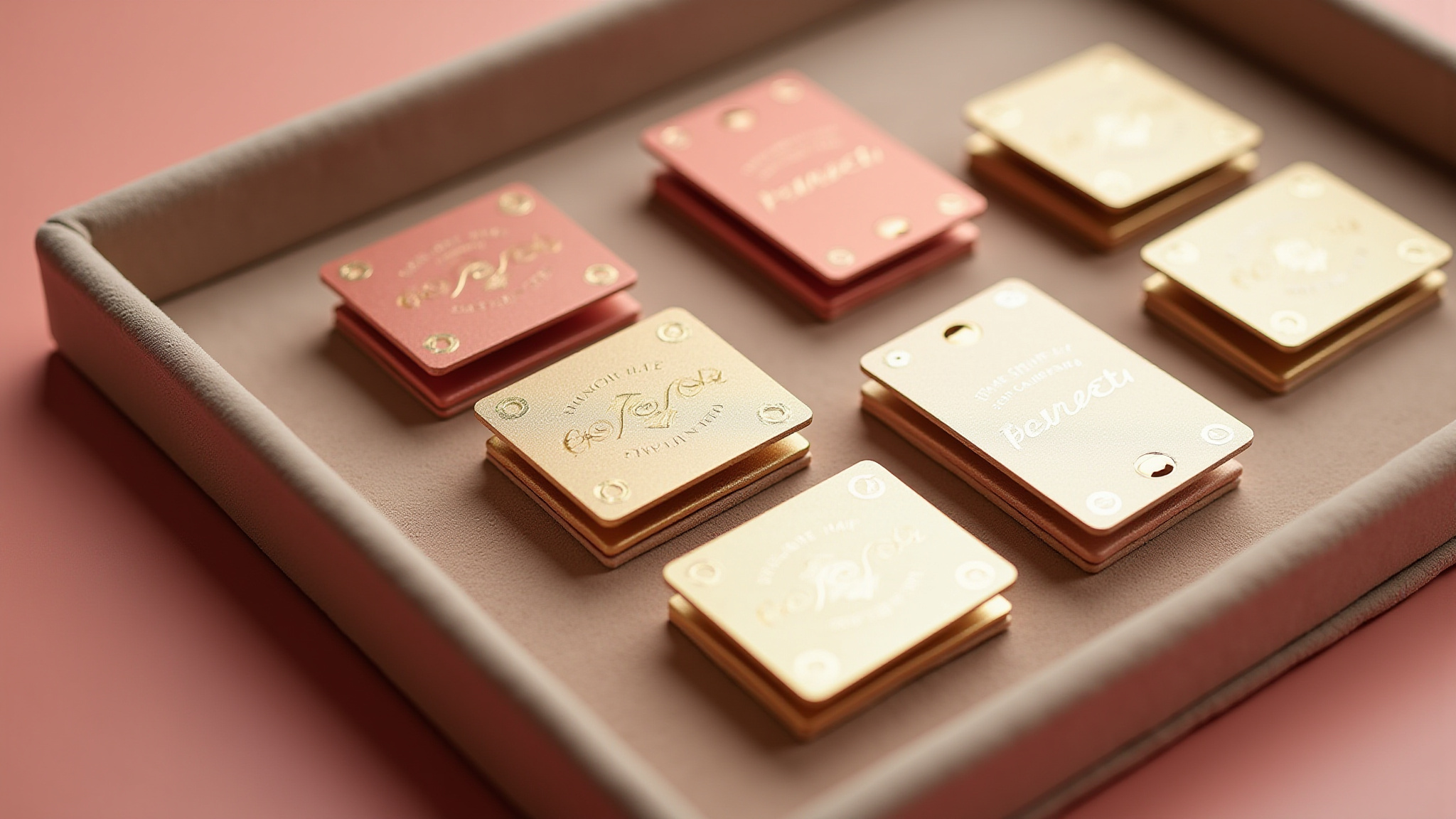 Elegant pink and gold wedding gift tags