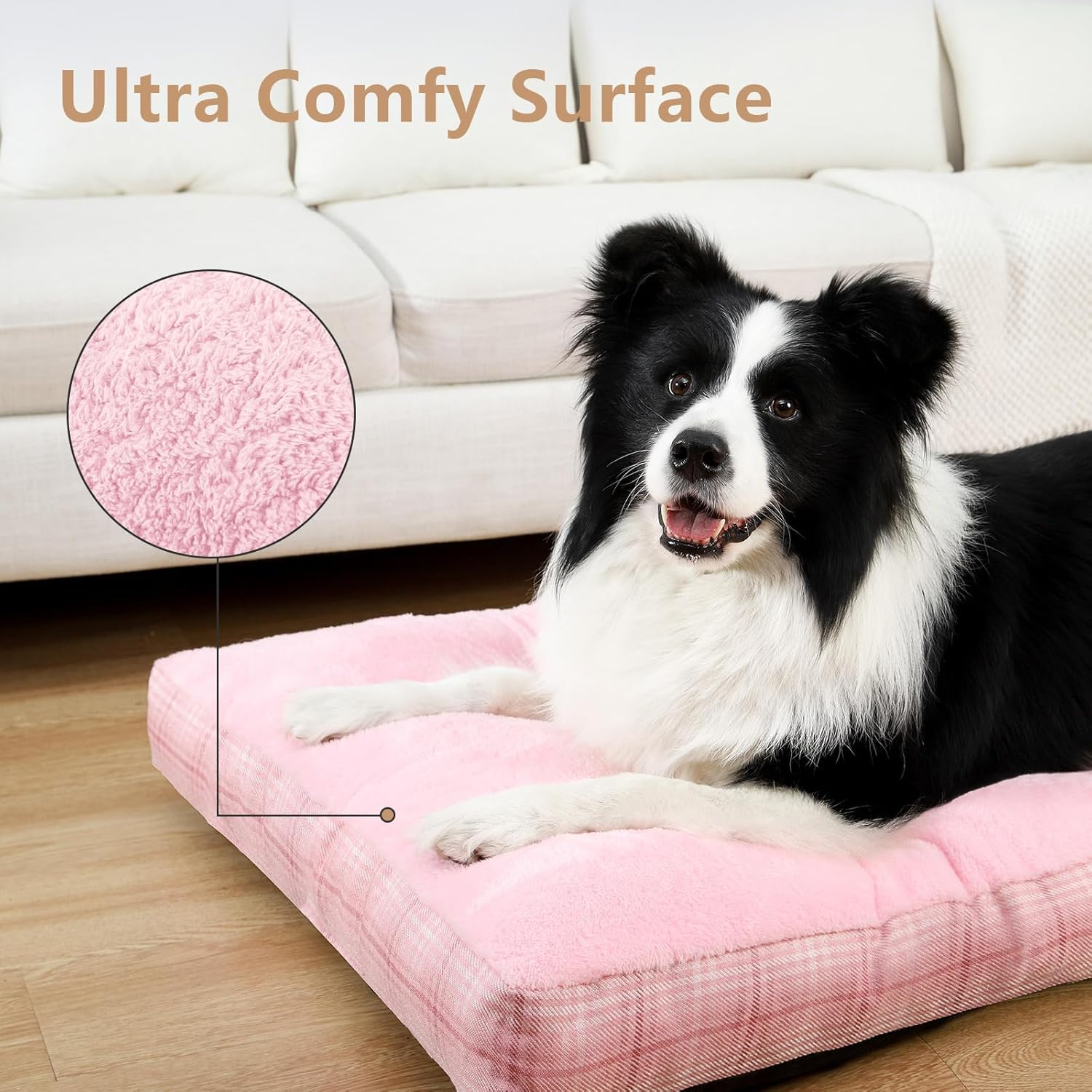 Washable L Dog Bed for Large Dogs with Anti-Slip Bottom
