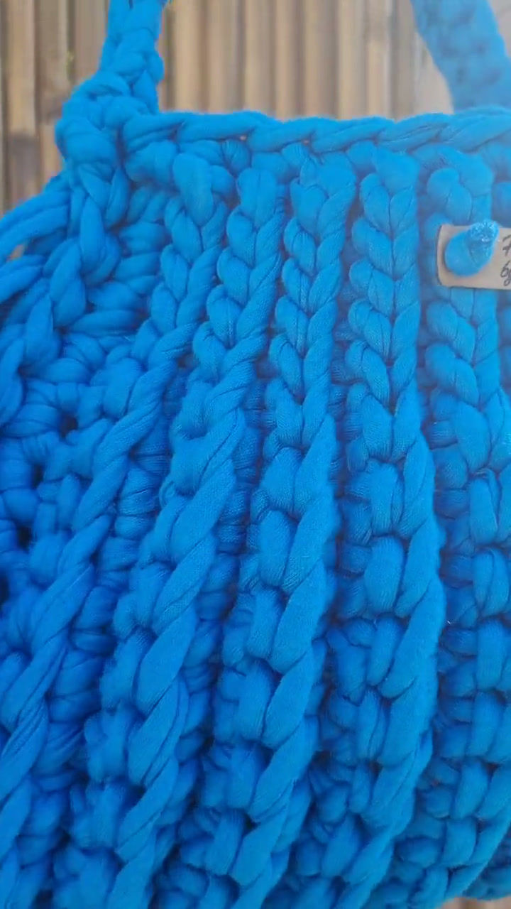 Thumbnail: Crochet bag made from recycled cotton yarn