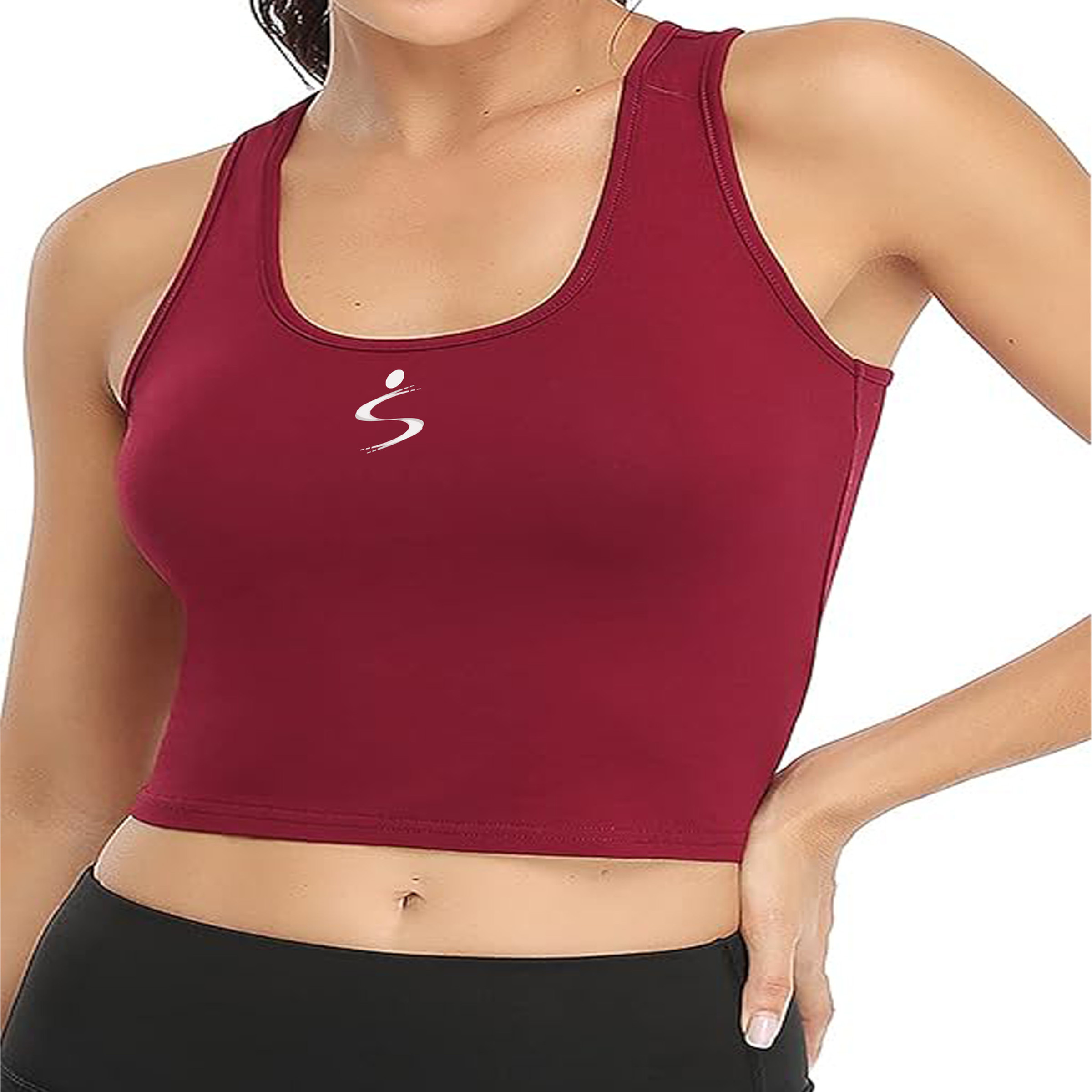 Womens Sports Crop Tank Top