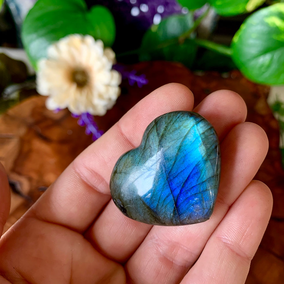 Thumbnail: Labradorite Heart Shaped Crystals (Medium)