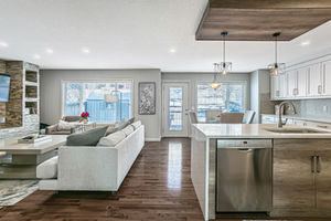 Home renovation including kitchen, basement, bathroom, and laundry