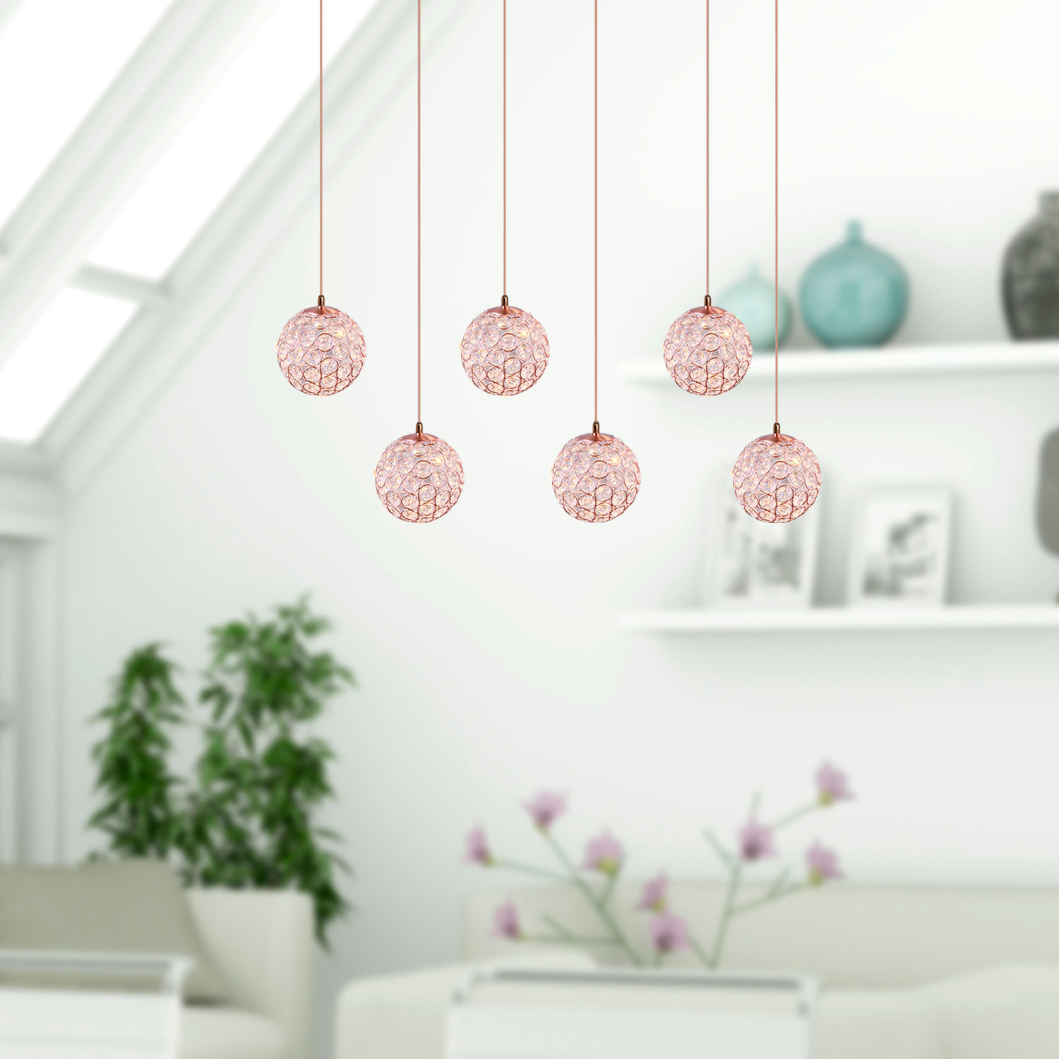 Rectangular Six Pendant