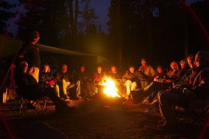 Storytelling around the campfire