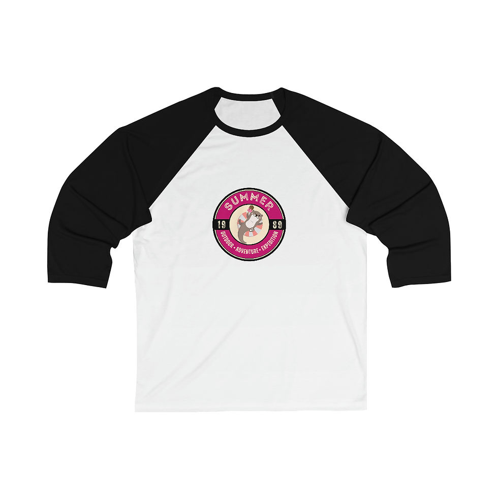 Thumbnail: Cute Summer Seal Sunbathing _ Unisex 3\4 Sleeve Baseball Tee
