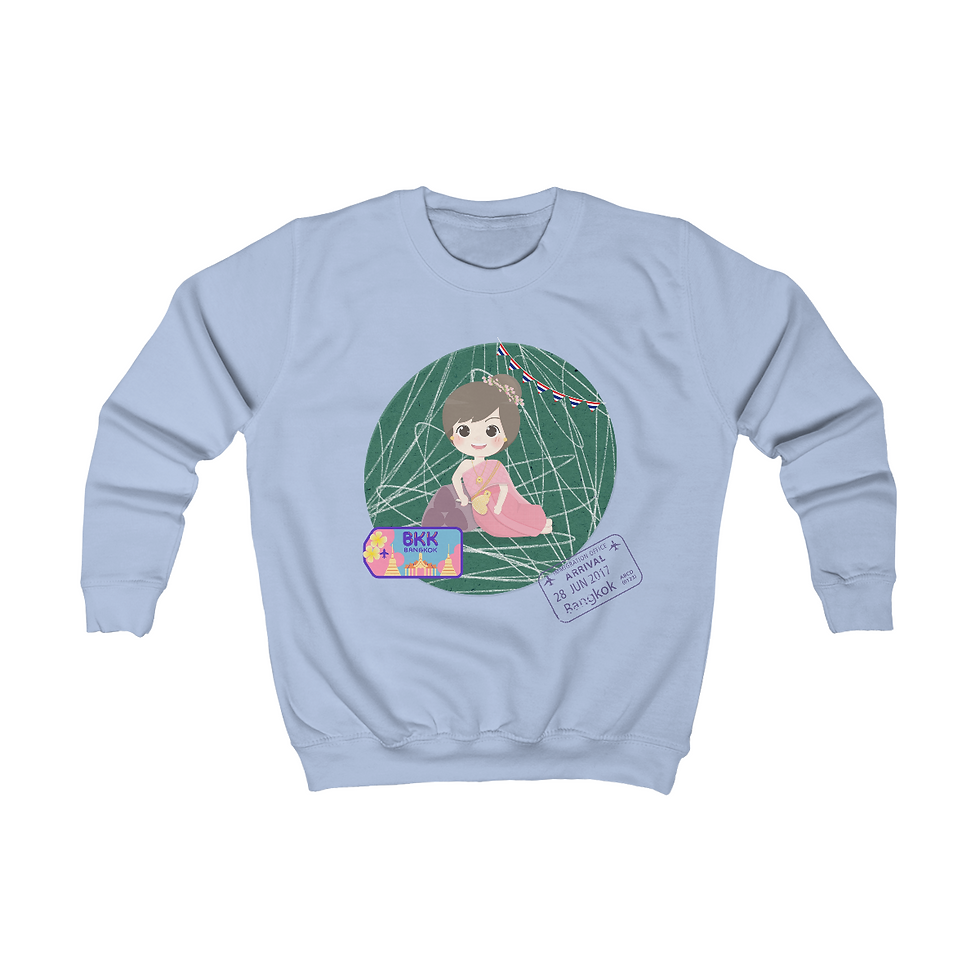 Thumbnail: THAI Sit & Smile Girl _ Kids Sweatshirt