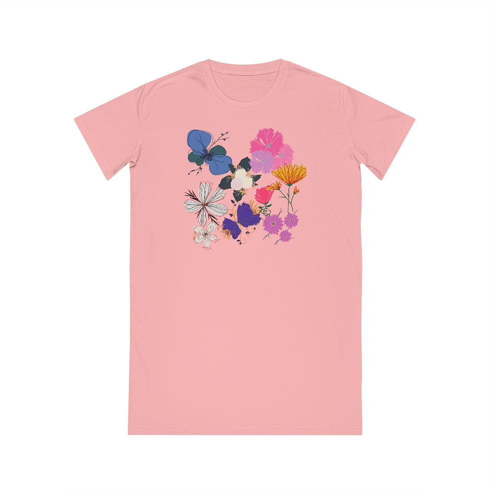 Thumbnail: Colorful Blossom_ Spinner T-Shirt Dress