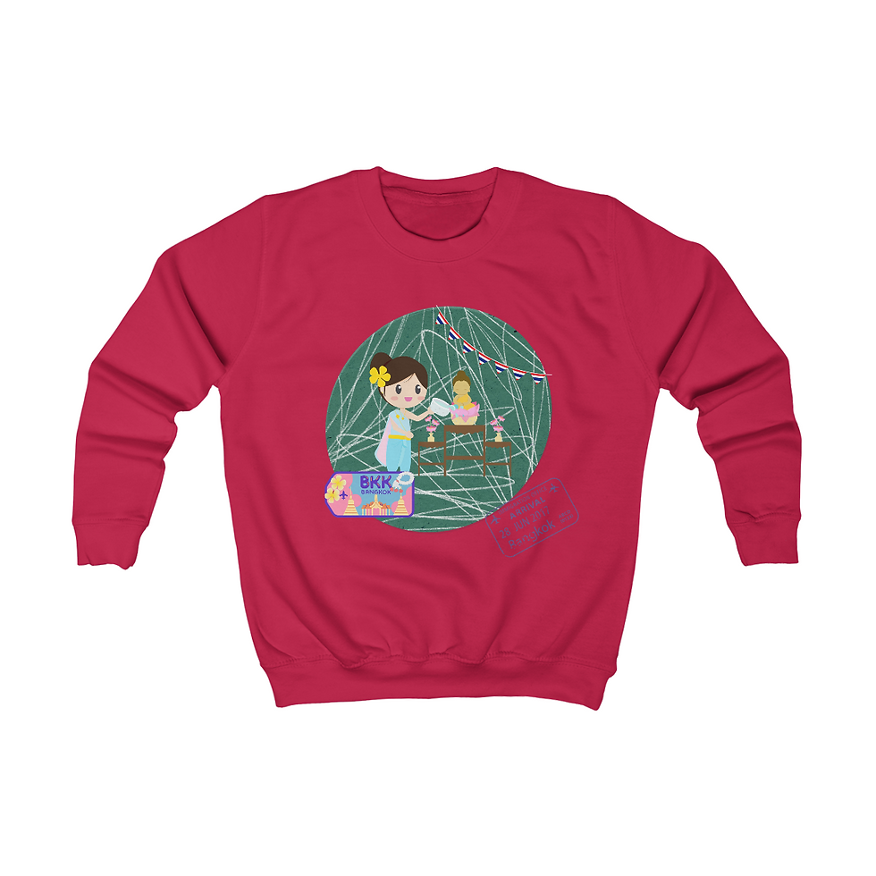 Thumbnail: THAI Songkran & Buddhist Girl _ Kids Sweatshirt