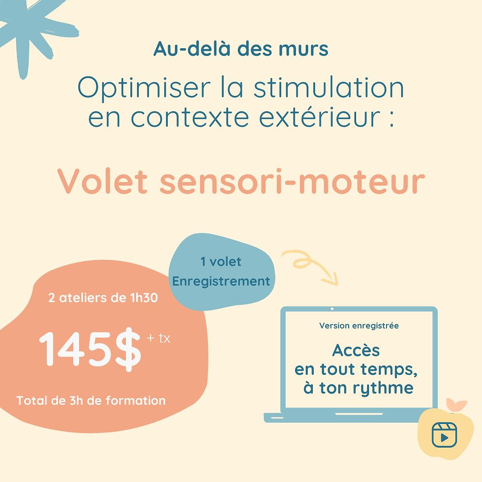 Au-delà des murs • Volet sensori-moteur - Format enregistré