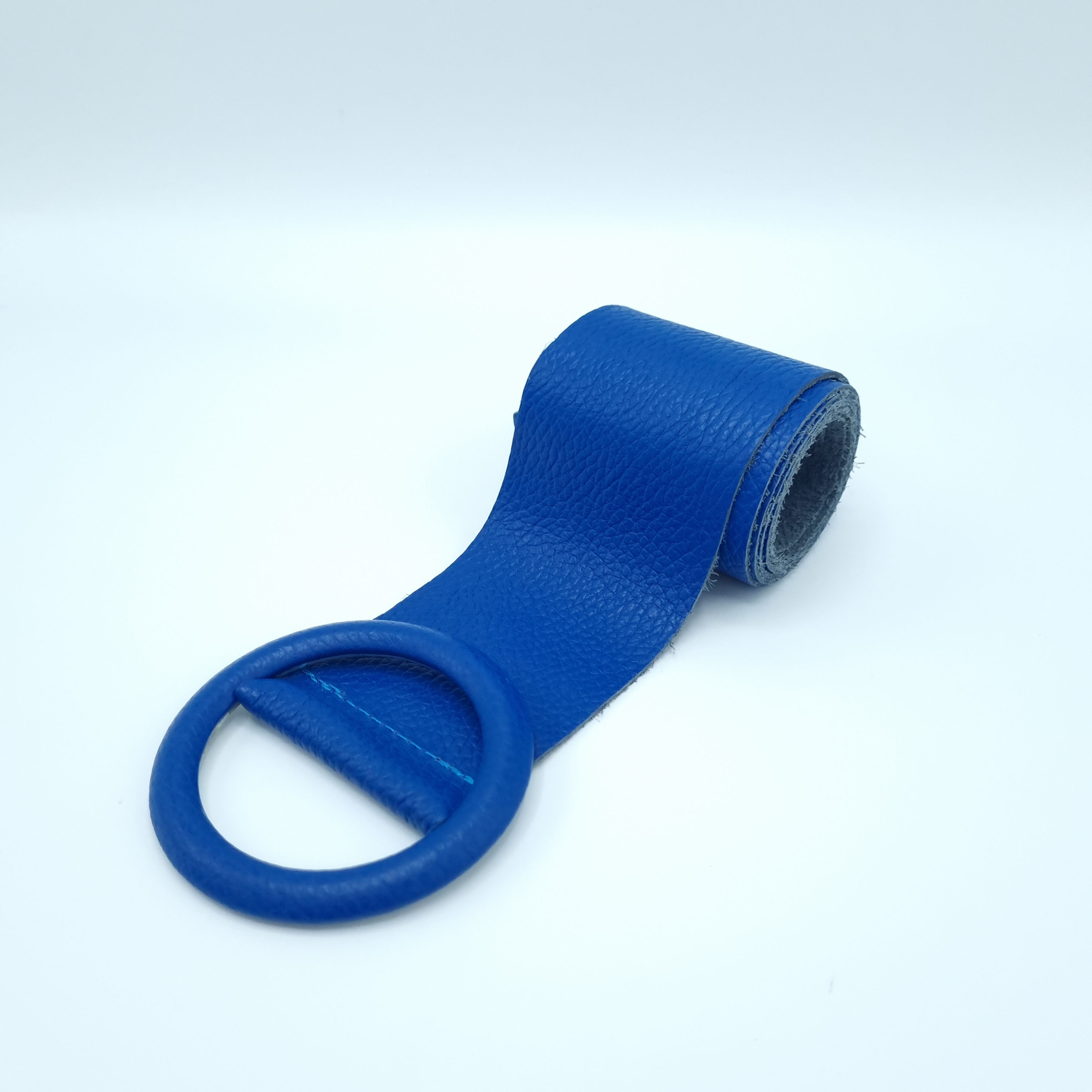 Royal blue soft leather wide cinch belt