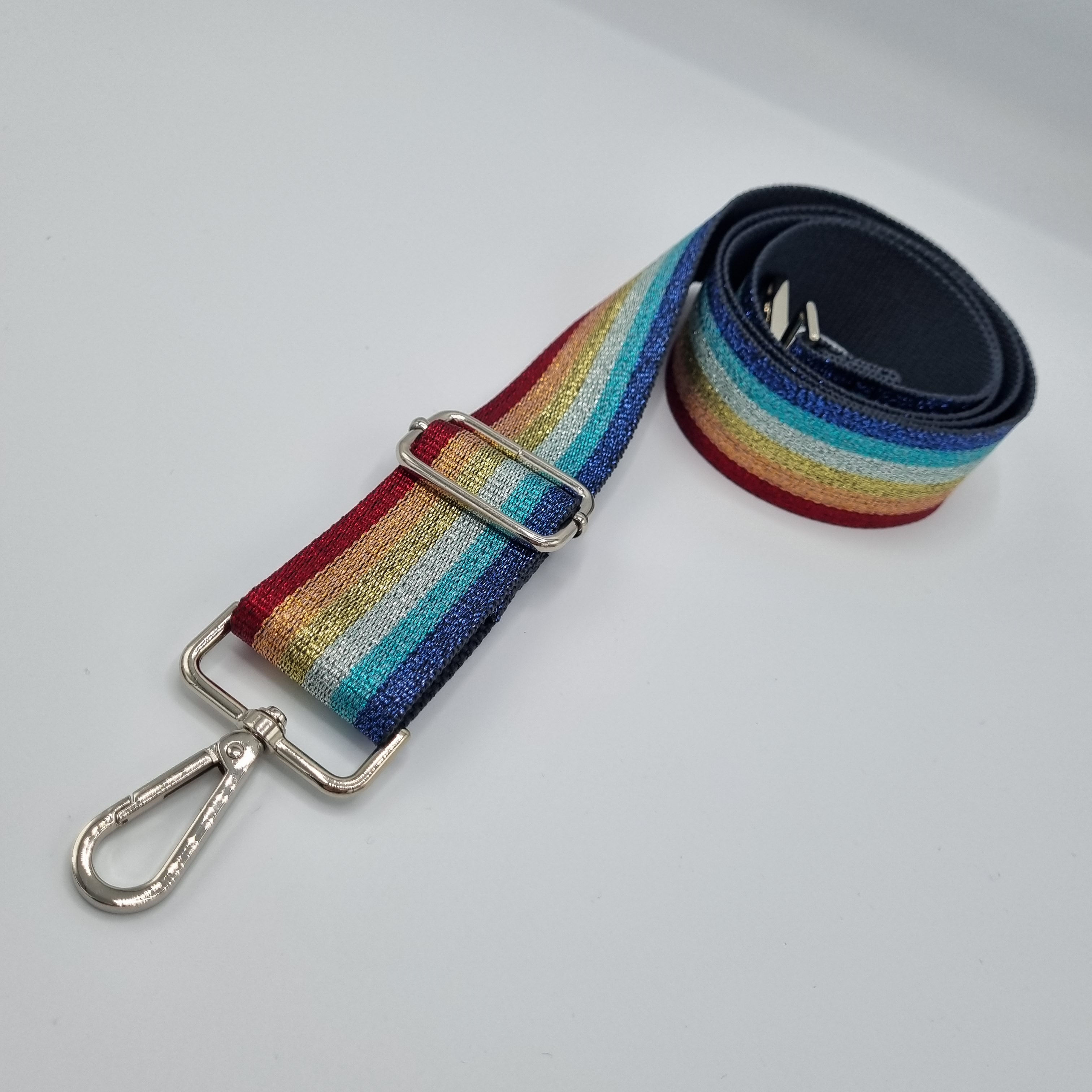 Glittery vivids rainbow detachable cross body strap