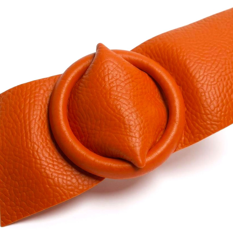 Thumbnail: Persimmon burnt orange soft leather wide cinch belt
