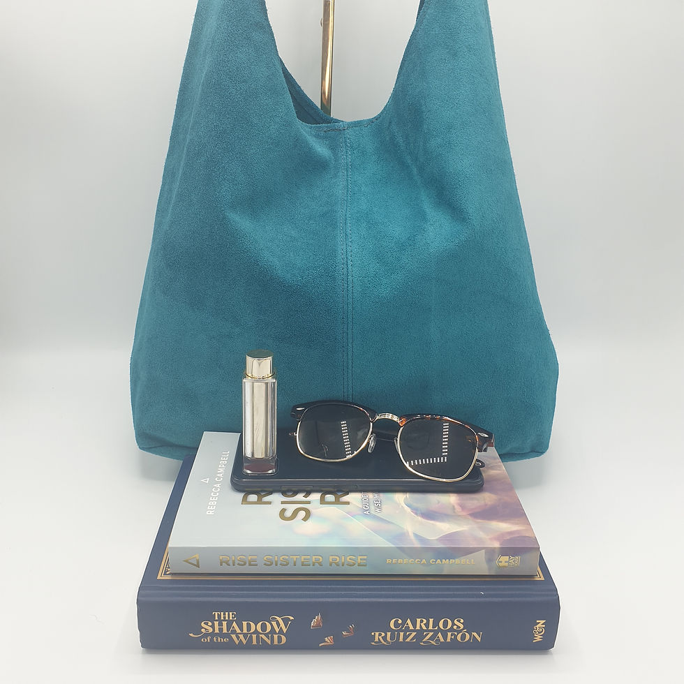 Thumbnail: The Joanne teal genuine leather over the shoulder bag