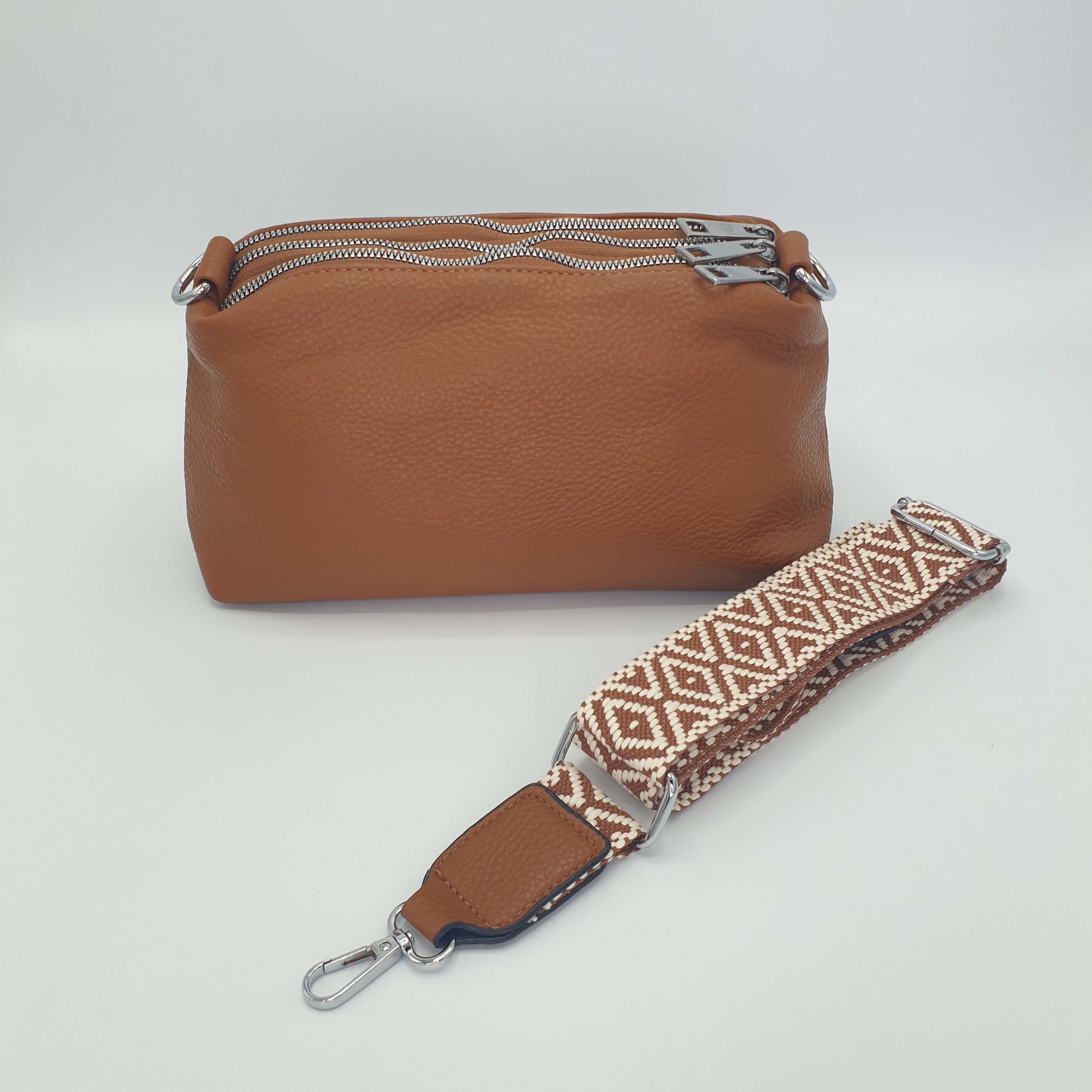 The Nancy brown cross body bag with detachable strap