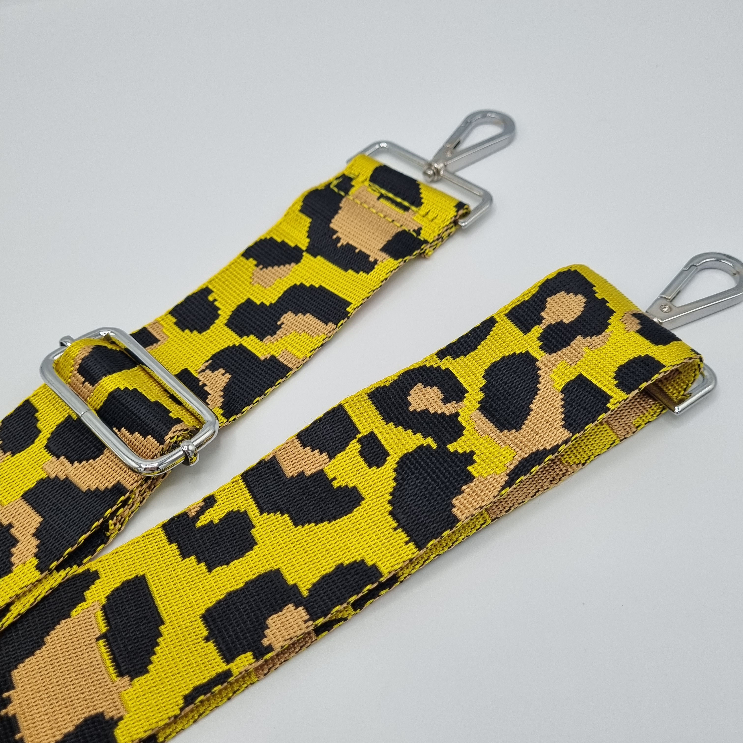 Yellow, black and brown camouflage detachable cross body bag strap