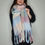 Thumbnail: Soft, chunky, cashmere blend scarf in orange, pink, blue, cream and green check
