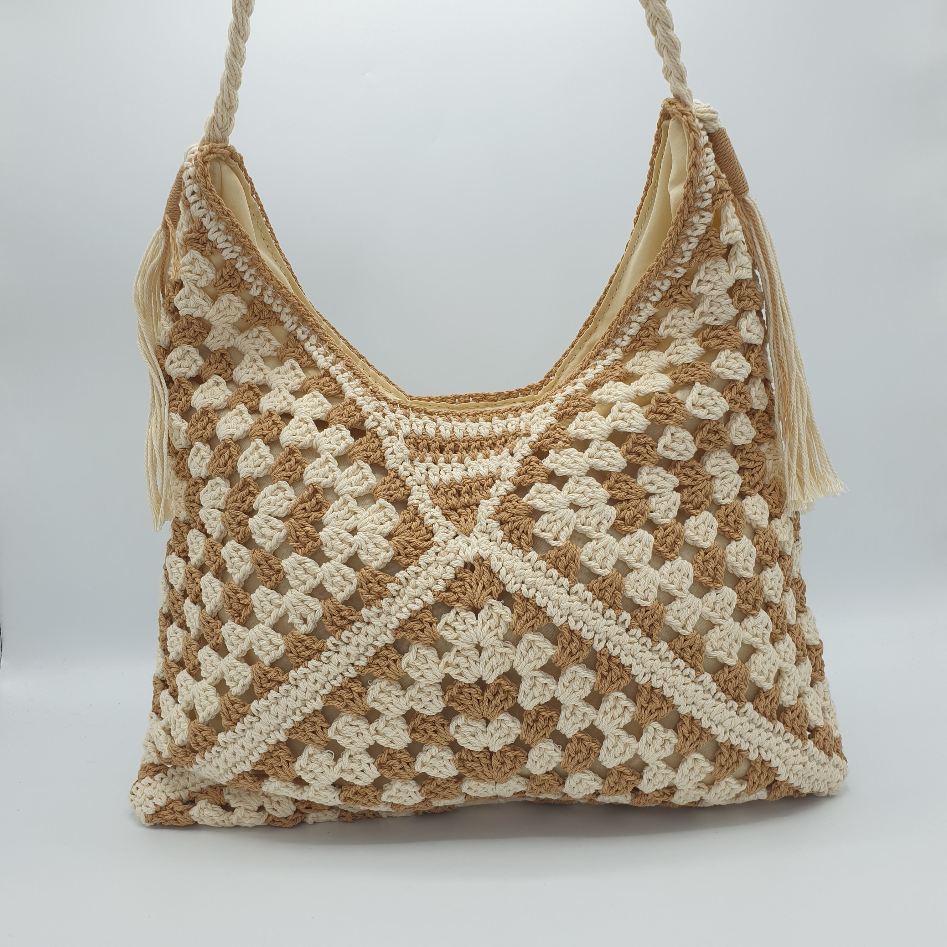 The Holly brown and cream over the shoulder bag