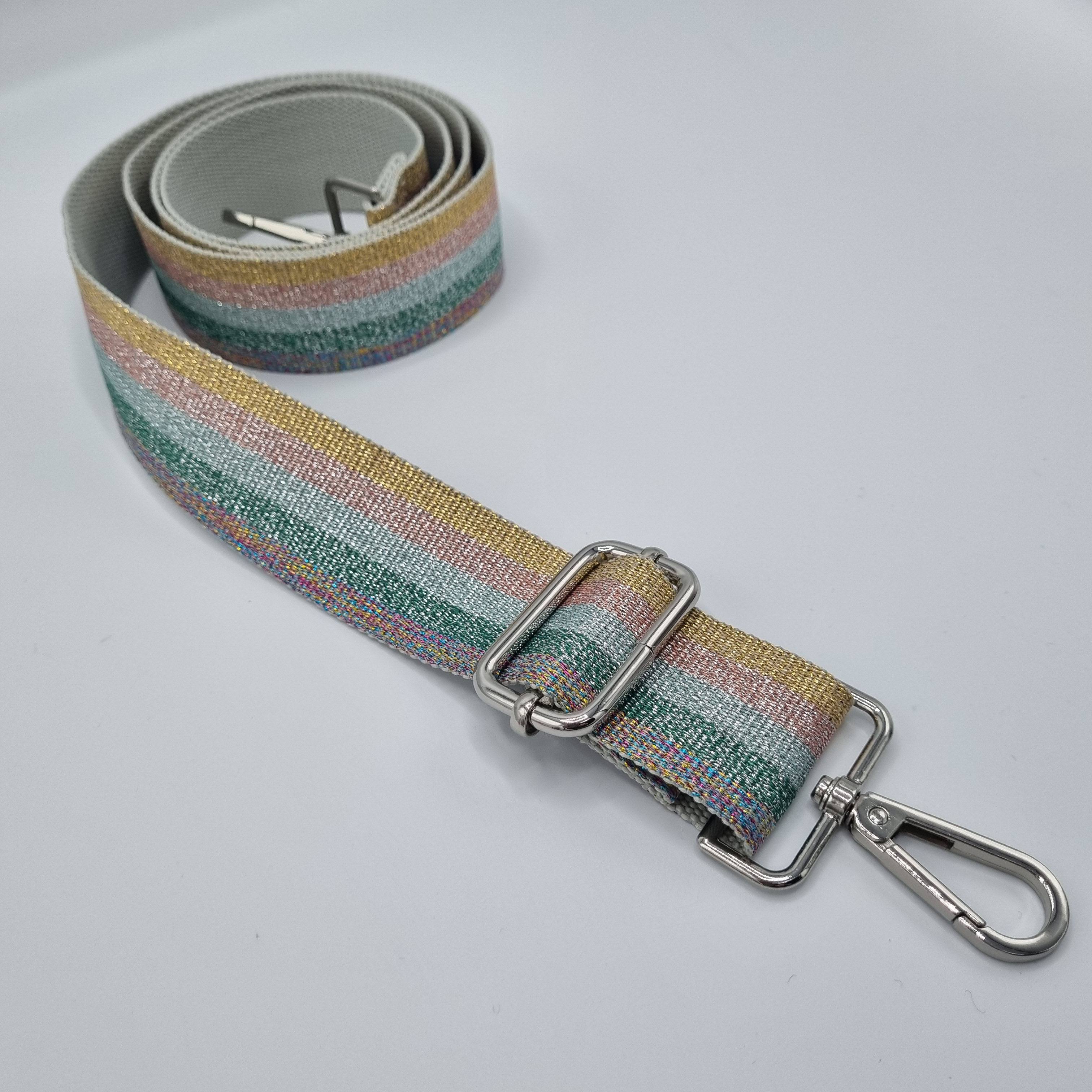 Glittery pastels rainbow detachable cross body strap