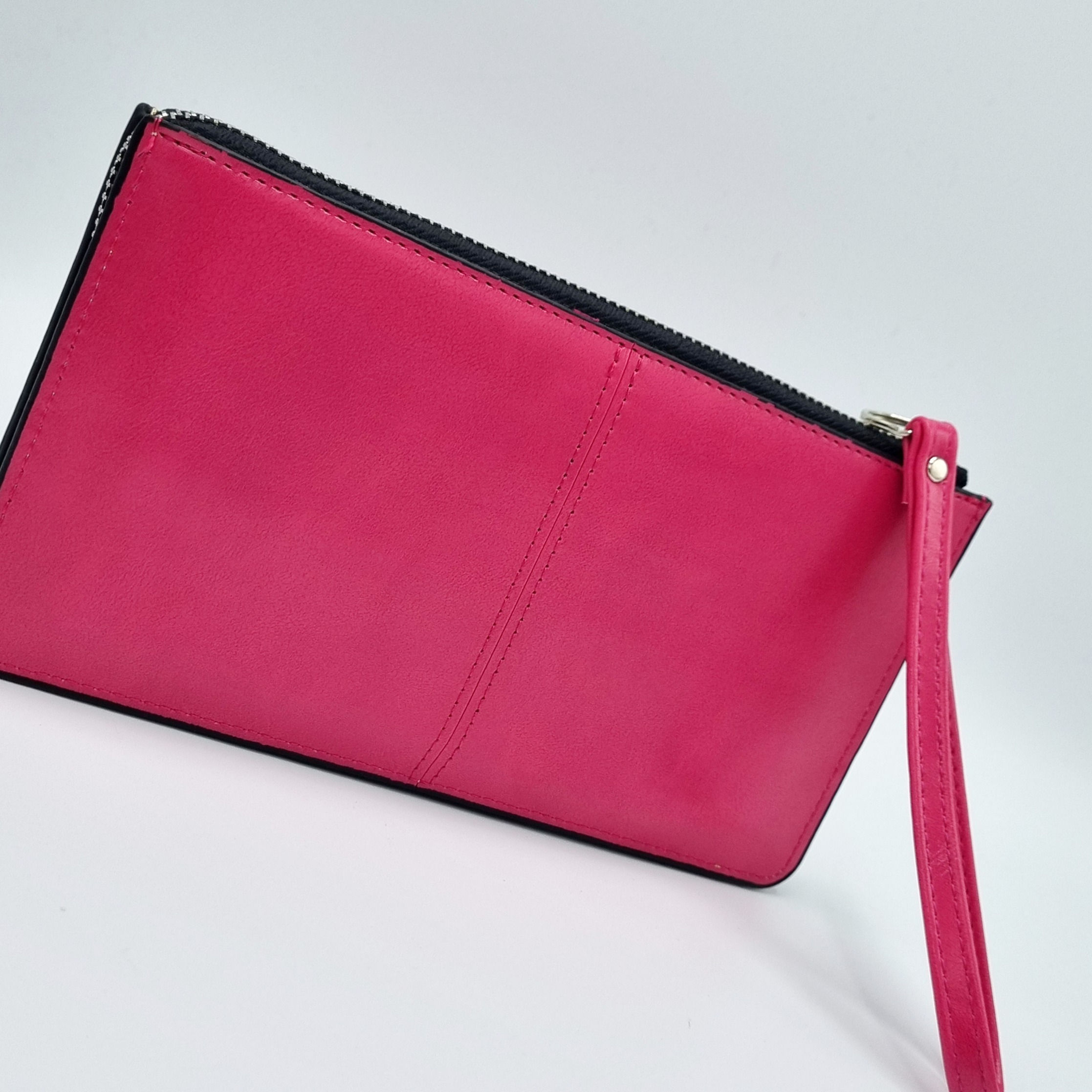 Fuchsia pink wristlet purse