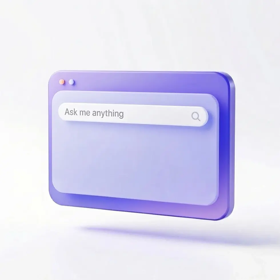 AI chat assistant window with an Ask me anything box