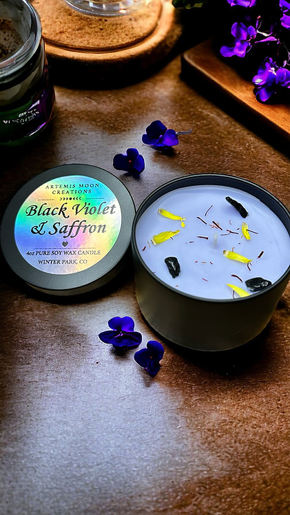 Black Violet & Saffron 4oz Candle