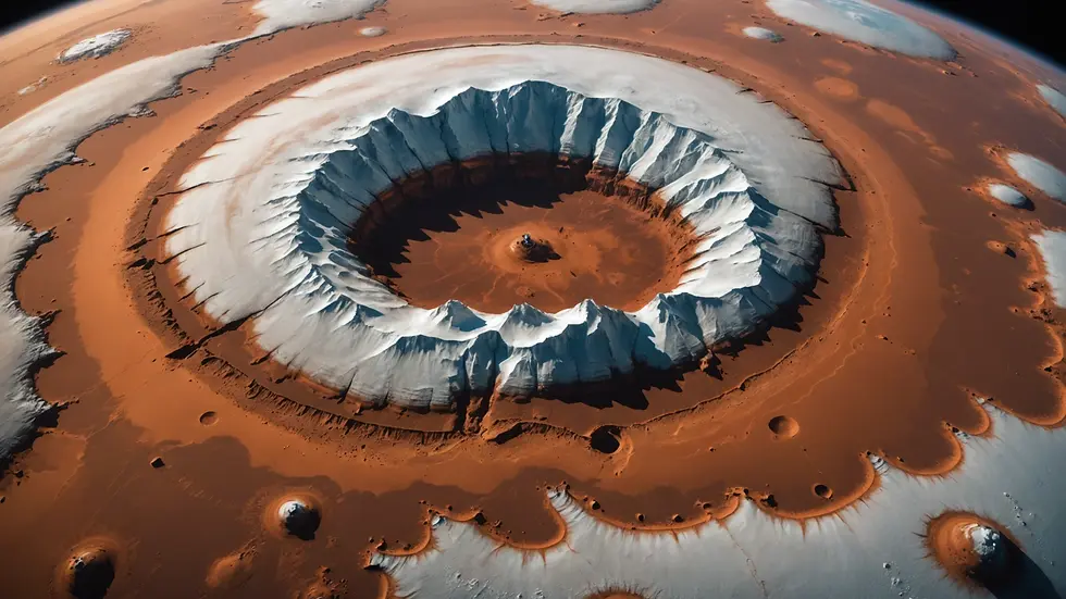 Eye level view of Mars' polar ice cap