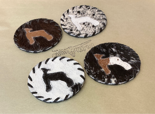 Hair~on Cowhide Coasters Lamb