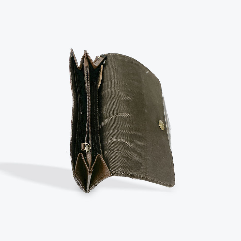 Thumbnail: Wallet+wrist strap-tan/brown floral leather
