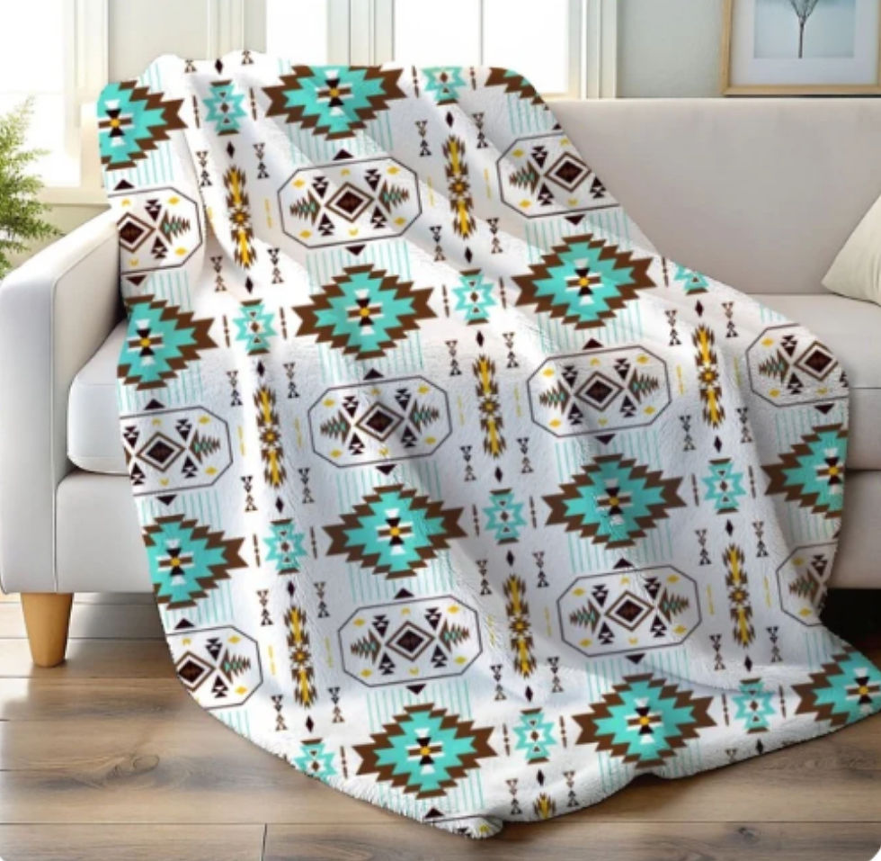 Miniatura: Tribal Print Blankets- Almost Twin Size