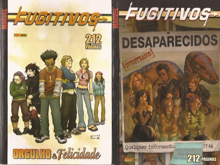 Fugitivos pack com nº 3 Orgulho e felicidade n º 4 Desaparecidos coleção pocket