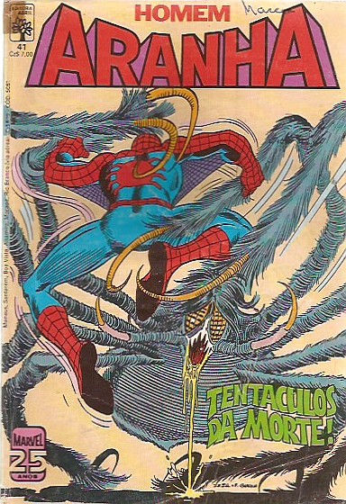 Homem Aranha nº 41 -1ºserie - Tentaculos da Morte -Formatinho- Ed. Abril