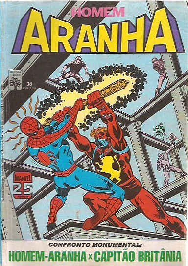 Homem Aranha nº 38 -1ºserie - vs Capitão Britania -Formatinho -Ed Abril