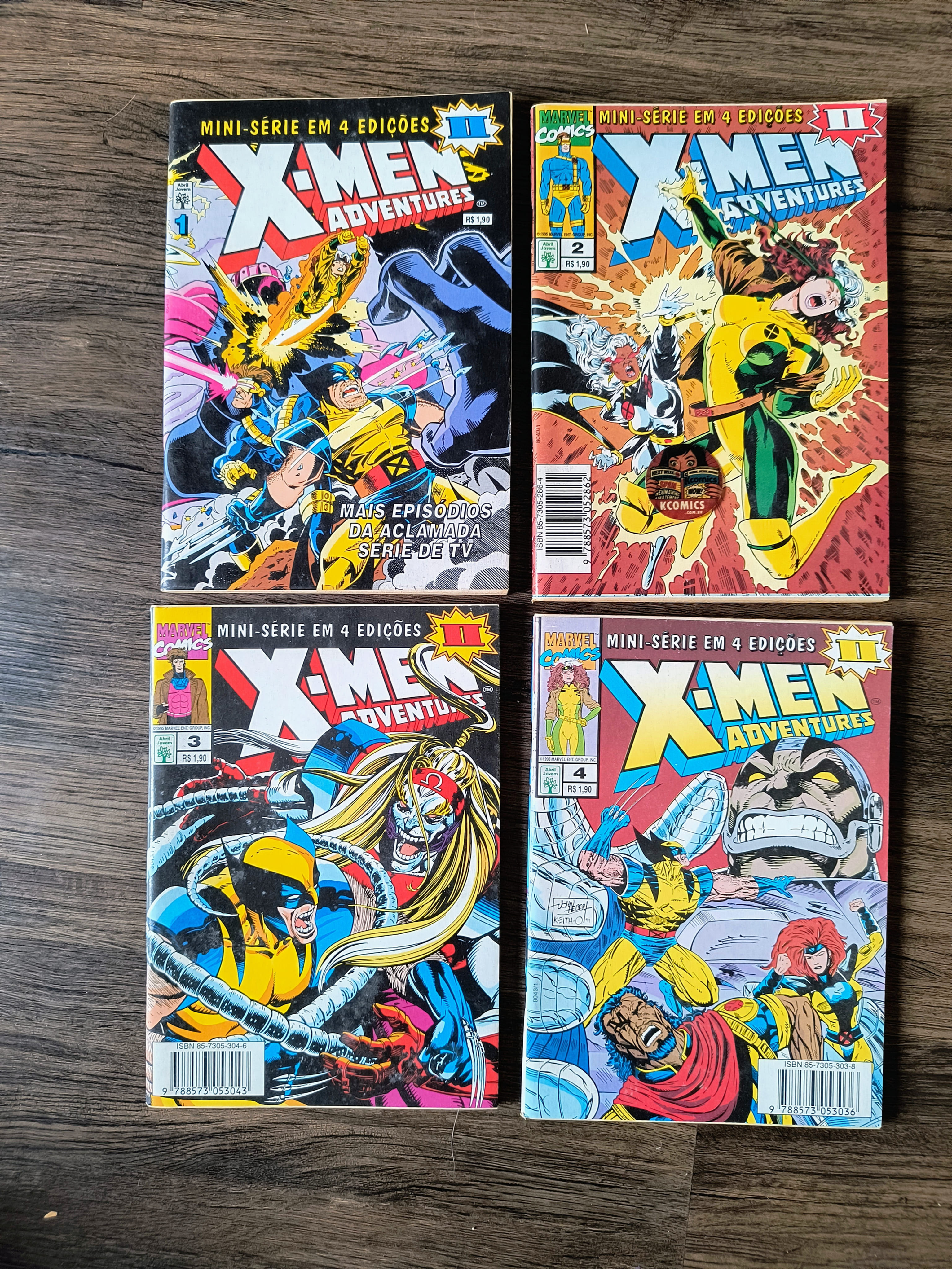 X-Men Adventures II — Minissérie- Pack do 1 ao 4 Editora Abril m26