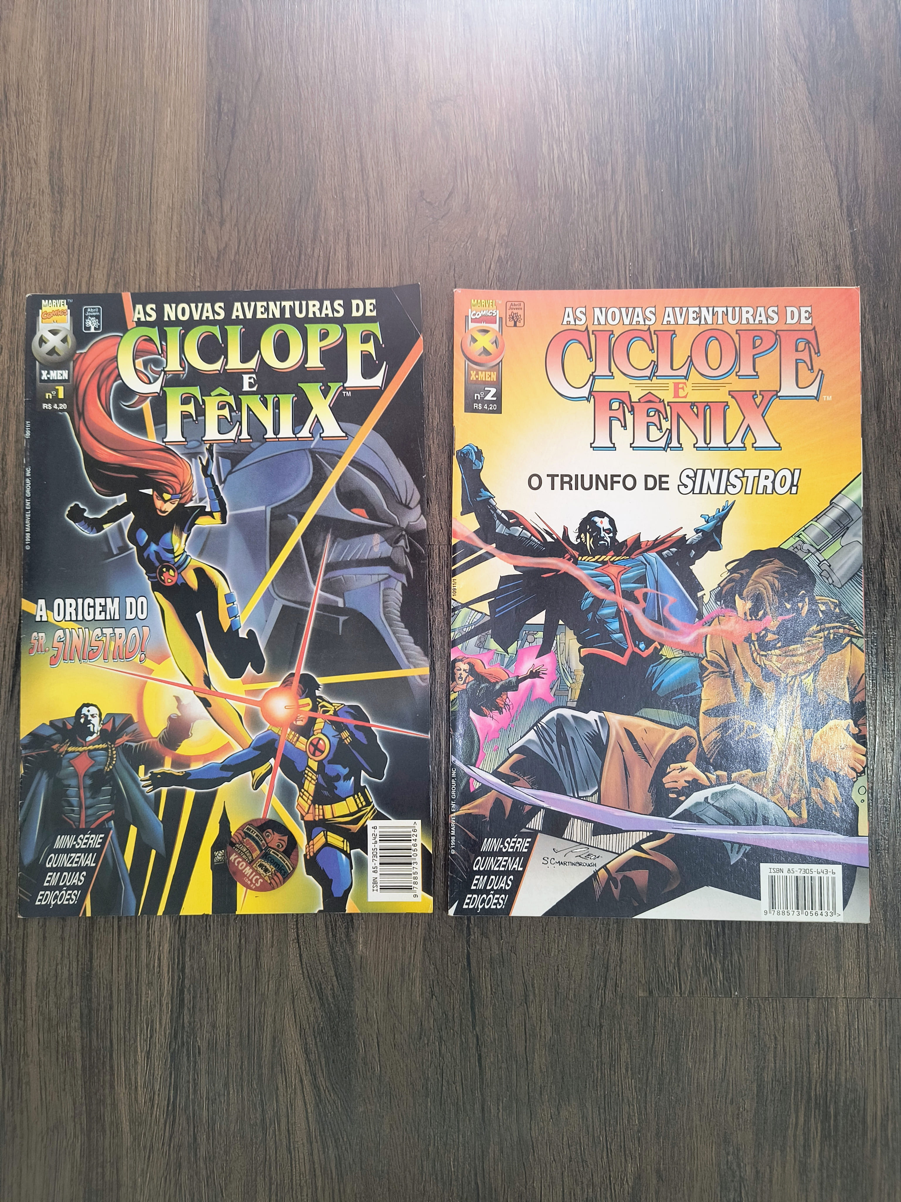 As novas aventuras de Ciclope e Fenix pack completo n 1 e 2 Editora Abril m25