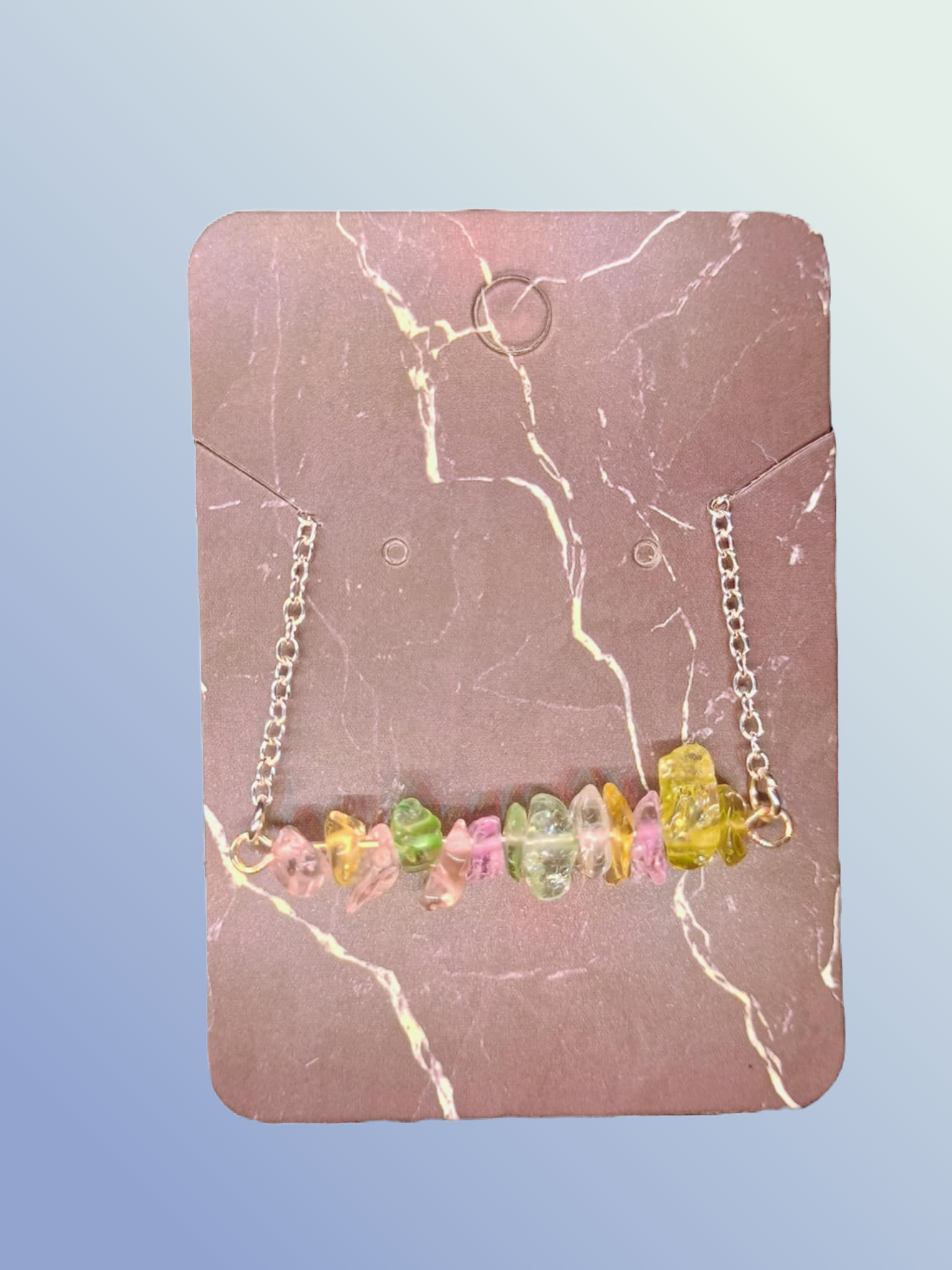 Multicolor Quartz Link Bracelet - Rainbow Harmony