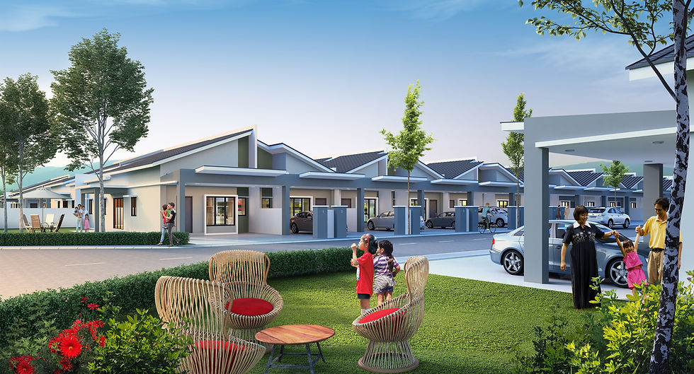 Single-storey Cluster House in Chepor Mutiara