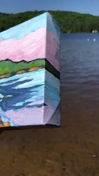 Thumbnail: Algonquin park Rock lake view from our campsite. 6x6 acrylic