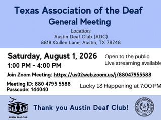 Texas Association of the Deaf General Meeting 2026