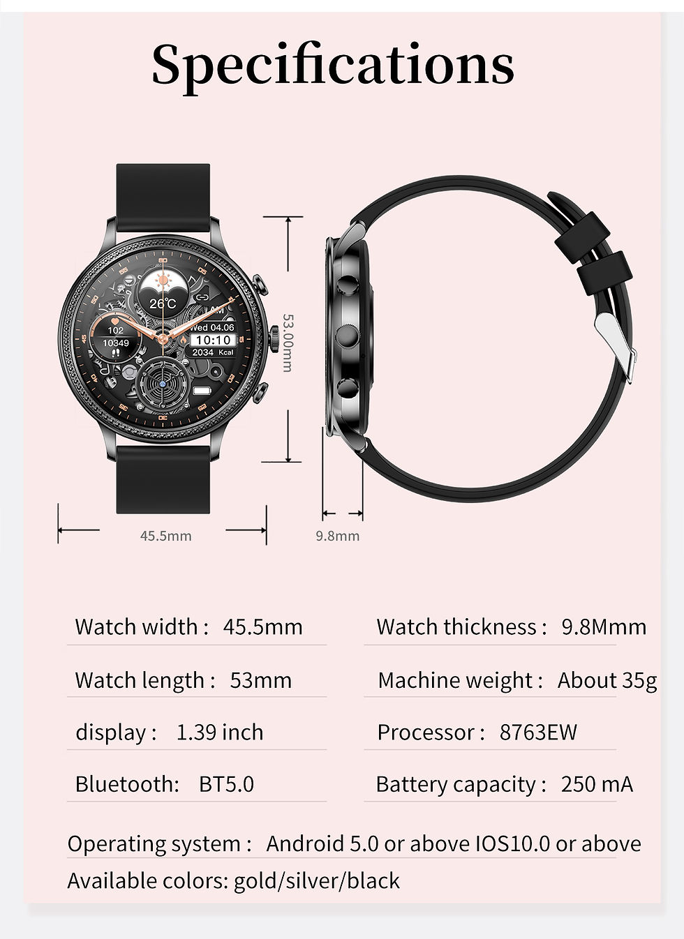 Miniatura: fashion smart watch round LCD display