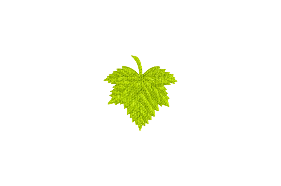 Aplique folha de uva em tecido